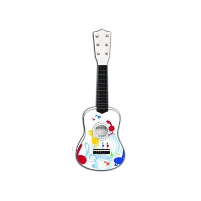 Guitare bois 55 cm blanche avec déco notes  Bontempi    808047
